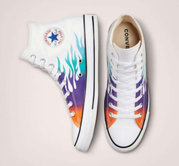 Women's Converse Chuck Taylor All Star Archive Prints High Tops Shoes White / Blue / Turquoise | CV-932UIL