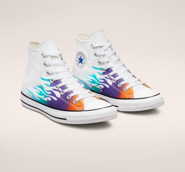 Women's Converse Chuck Taylor All Star Archive Prints High Tops Shoes White / Blue / Turquoise | CV-932UIL