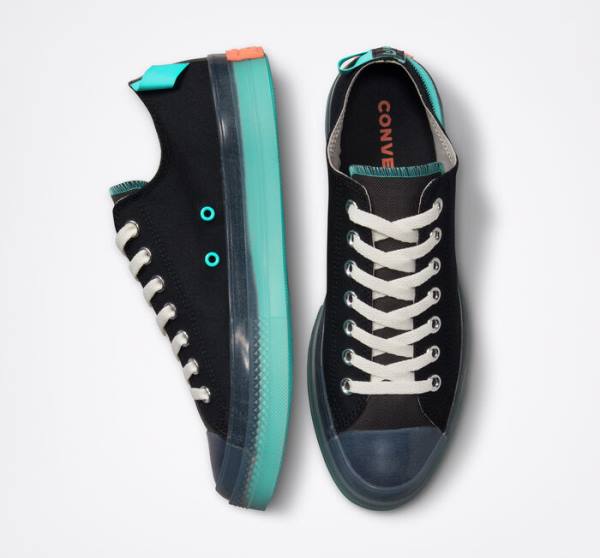 Women's Converse Chuck Taylor All Star CX Stretch Canvas Low Tops Shoes Black / Turquoise | CV-193GMJ