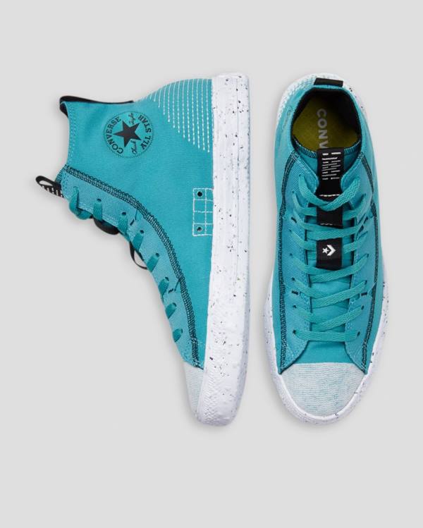 Women's Converse Chuck Taylor All Star Crater Renew Knit High Tops Shoes Blue | CV-387OGP