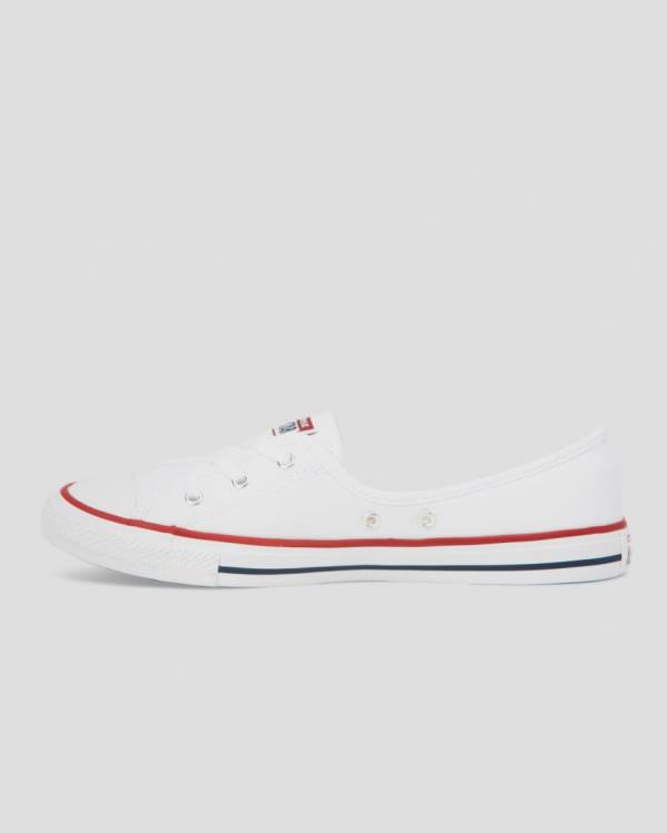 Women's Converse Chuck Taylor All Star Dainty Ballet Lace Slip Low Tops Shoes White | CV-204QYS