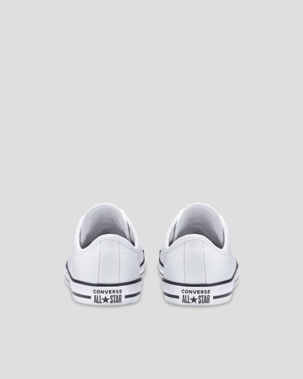 Women's Converse Chuck Taylor All Star Dainty Leather Low Tops Shoes White | CV-310JAV