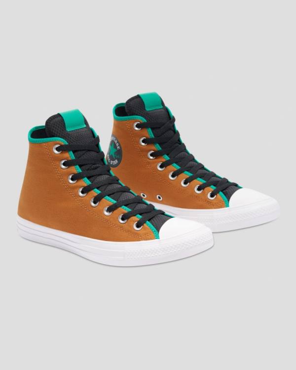 Women's Converse Chuck Taylor All Star Digital Terrain High Tops Shoes Brown Green | CV-420SWL