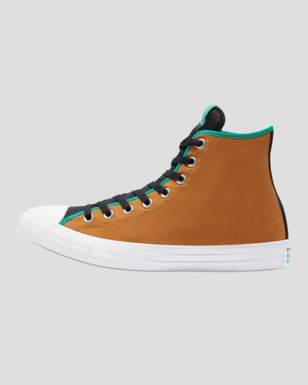 Women's Converse Chuck Taylor All Star Digital Terrain High Tops Shoes Brown Green | CV-420SWL