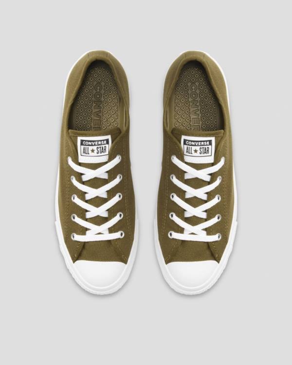 Women's Converse Chuck Taylor All Star Dainty Mix And Match Low Tops Shoes Olive Blue | CV-907DLG