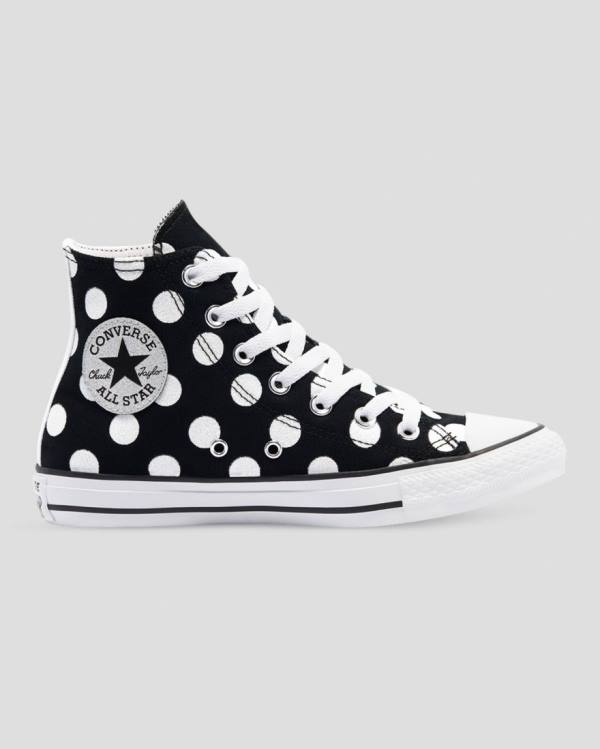 Women\'s Converse Chuck Taylor All Star Glitter Shine High Tops Shoes Black | CV-964ISZ