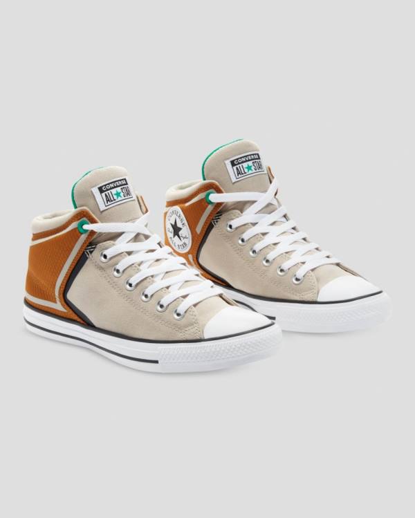 Women's Converse Chuck Taylor All Star High Street String High Tops Shoes Brown Beige | CV-367CSV