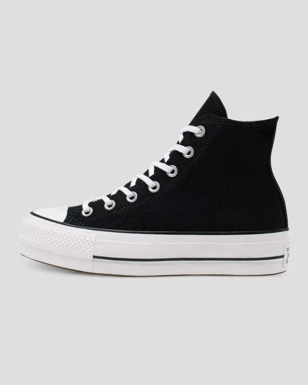 Women's Converse Chuck Taylor All Star Lift Canvas High Tops Shoes Black | CV-103OFS