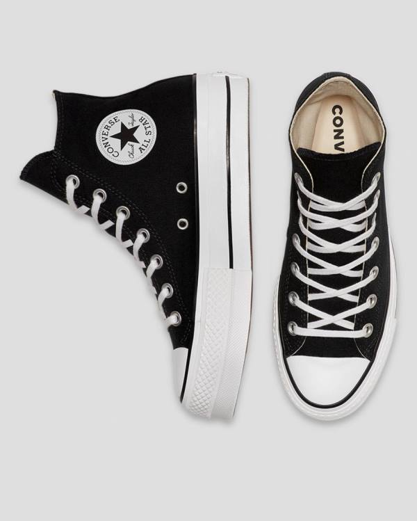 Women's Converse Chuck Taylor All Star Lift Canvas High Tops Shoes Black | CV-103OFS