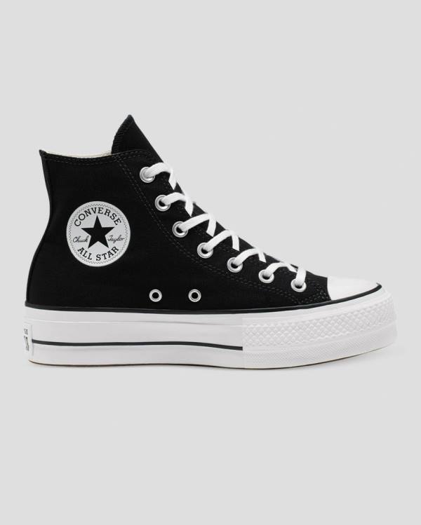 Women\'s Converse Chuck Taylor All Star Lift Canvas High Tops Shoes Black | CV-103OFS