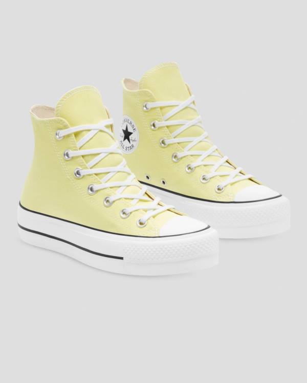 Women's Converse Chuck Taylor All Star Lift Seasonal Colour High Tops Shoes Yellow | CV-179AYO