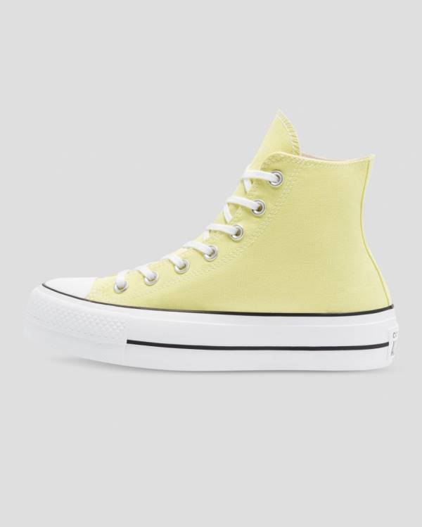 Women's Converse Chuck Taylor All Star Lift Seasonal Colour High Tops Shoes Yellow | CV-179AYO