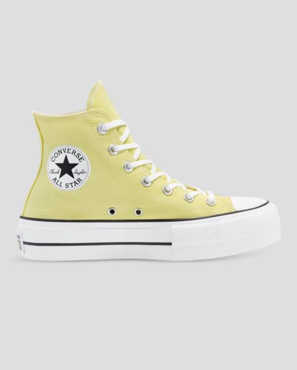 Women\'s Converse Chuck Taylor All Star Lift Seasonal Colour High Tops Shoes Yellow | CV-179AYO