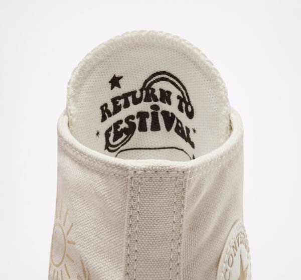 Women's Converse Chuck Taylor All Star Lift Platform Golden Elements High Tops Shoes Brown / Light Gold | CV-241ARE