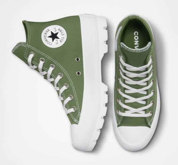 Women's Converse Chuck Taylor All Star Lugged Seasonal Color High Tops Shoes White / Black | CV-265IDN