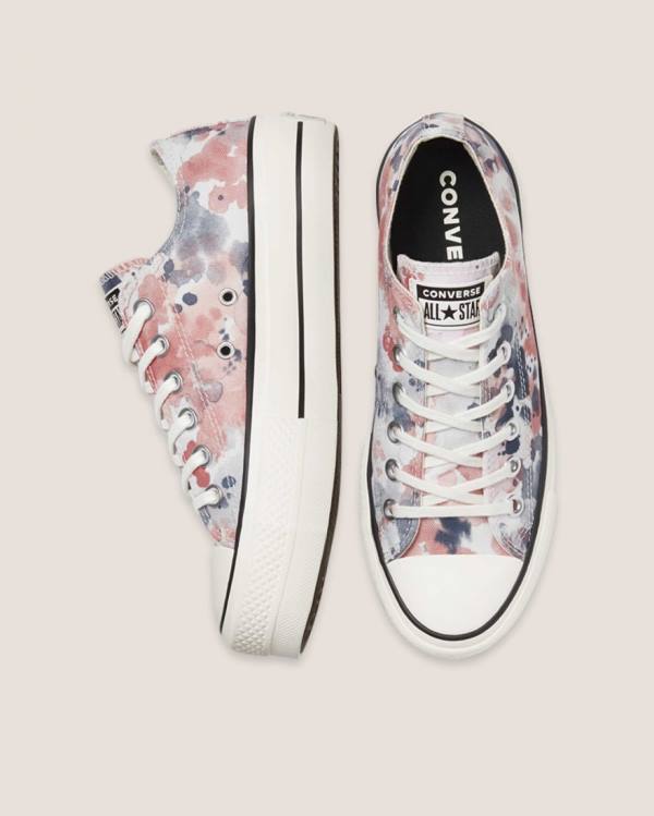 Women's Converse Chuck Taylor All Star Lift Festival Low Tops Shoes Grey Pink | CV-351PDG