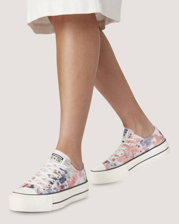 Women's Converse Chuck Taylor All Star Lift Festival Low Tops Shoes Grey Pink | CV-351PDG