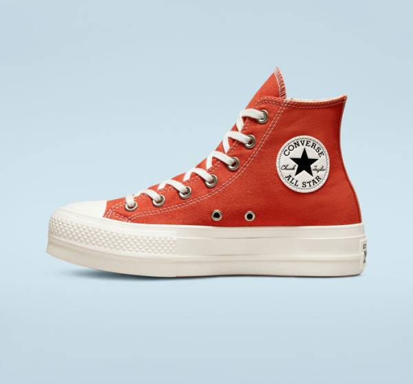 Women's Converse Chuck Taylor All Star Lift Platform Peaches High Tops Shoes Orange / Black | CV-781JRN