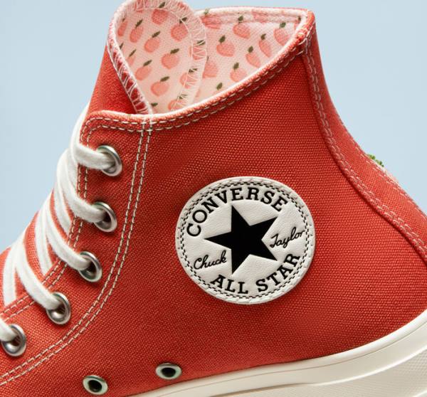 Women's Converse Chuck Taylor All Star Lift Platform Peaches High Tops Shoes Orange / Black | CV-781JRN