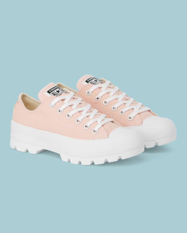 Women's Converse Chuck Taylor All Star Lugged Seasonal Colour Low Tops Shoes Pink | CV-862CYE