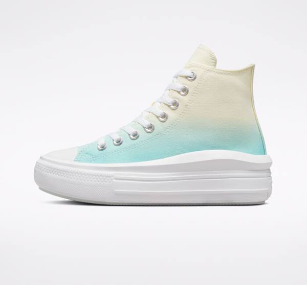 Women's Converse Chuck Taylor All Star Move Platform Ombre High Tops Shoes White | CV-024BYK