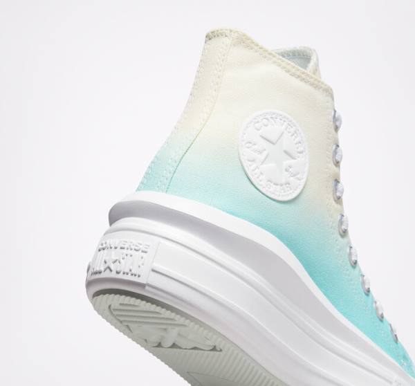 Women's Converse Chuck Taylor All Star Move Platform Ombre High Tops Shoes White | CV-024BYK