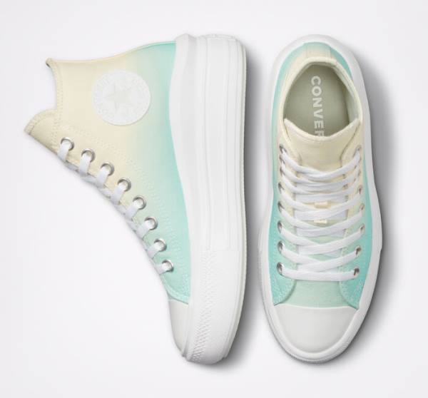 Women's Converse Chuck Taylor All Star Move Platform Ombre High Tops Shoes White | CV-024BYK