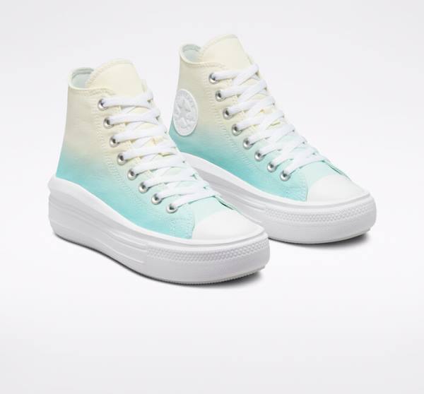 Women's Converse Chuck Taylor All Star Move Platform Ombre High Tops Shoes White | CV-024BYK