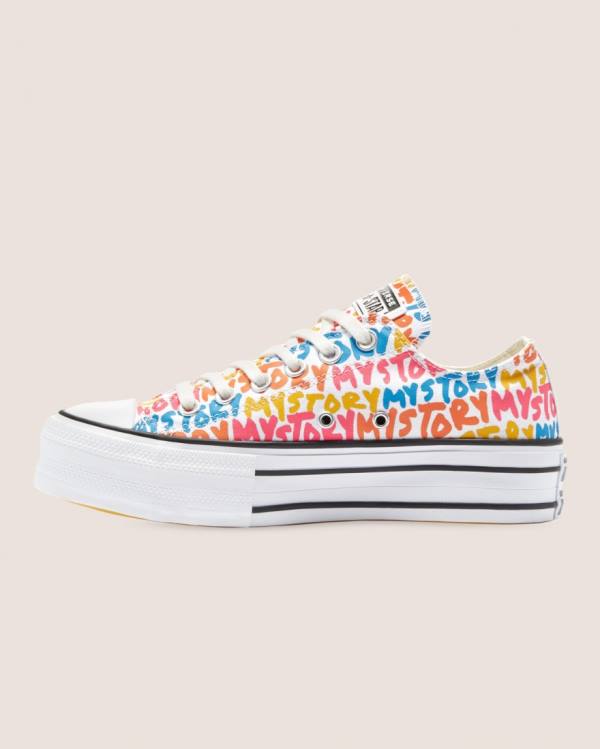 Women's Converse Chuck Taylor All Star My Story Double Stacked Lift Low Tops Shoes Multicolor | CV-567KBT