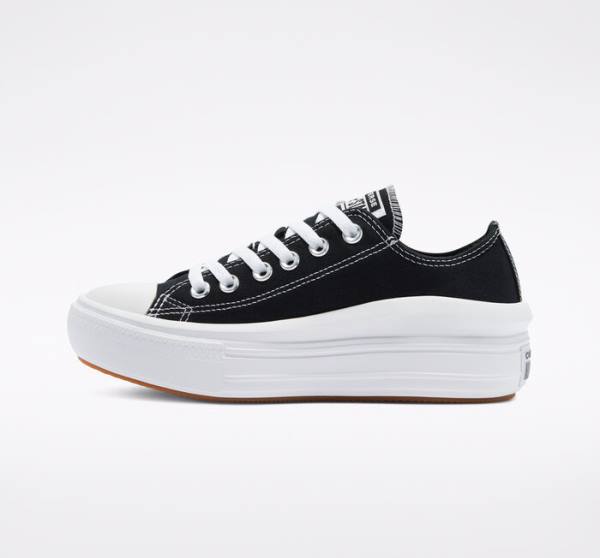 Women's Converse Chuck Taylor All Star Move Platform Low Tops Shoes Black / White | CV-610LWU