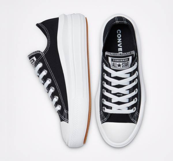 Women's Converse Chuck Taylor All Star Move Platform Low Tops Shoes Black / White | CV-610LWU