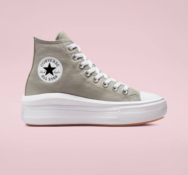 Women\'s Converse Chuck Taylor All Star Move Platform Seasonal Color High Tops Shoes Olive / White / White | CV-960AZL