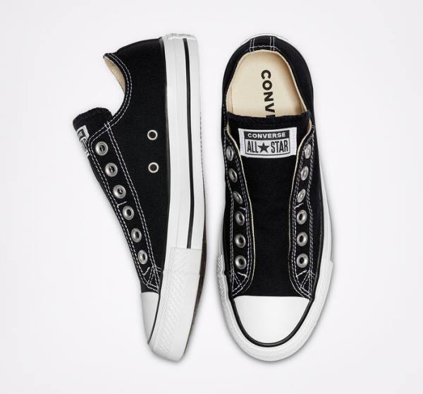 Women's Converse Chuck Taylor All Star Slip Low Tops Shoes Black / White | CV-251YEZ