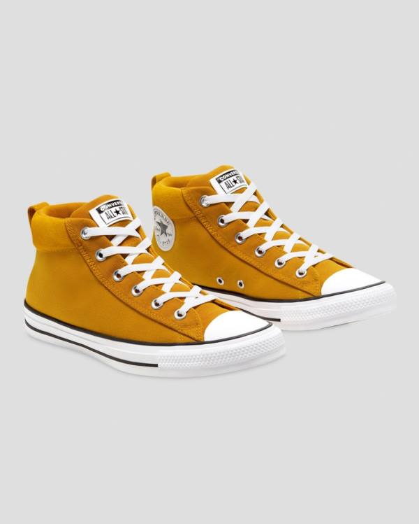 Women's Converse Chuck Taylor All Star Street Mix And Match High Tops Shoes Yellow | CV-452QXT