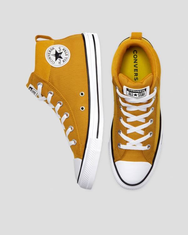 Women's Converse Chuck Taylor All Star Street Mix And Match High Tops Shoes Yellow | CV-452QXT