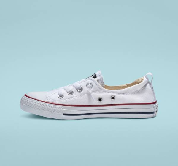 Women's Converse Chuck Taylor All Star Shoreline White Slip On Low Tops Shoes White | CV-483QBU