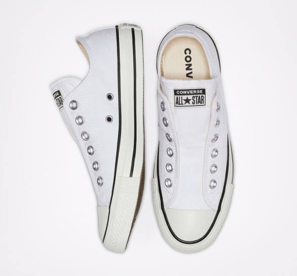 Women's Converse Chuck Taylor All Star Slip Low Tops Shoes White / Black / White | CV-523GPY