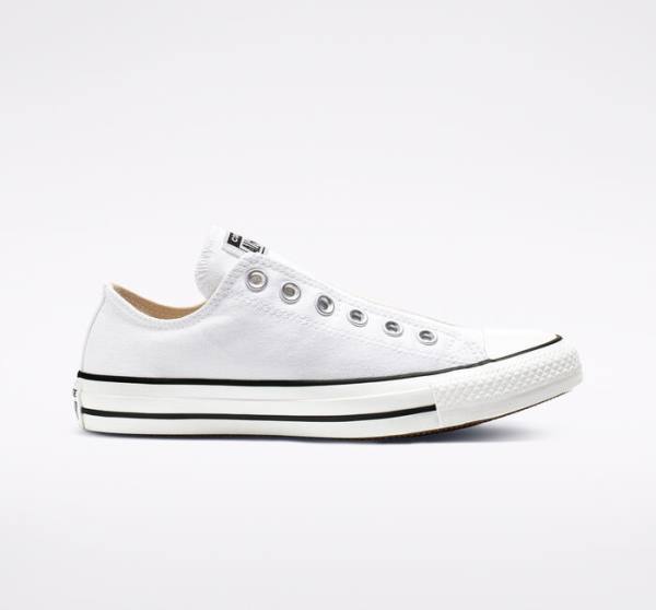 Women's Converse Chuck Taylor All Star Slip Low Tops Shoes White / Black / White | CV-523GPY