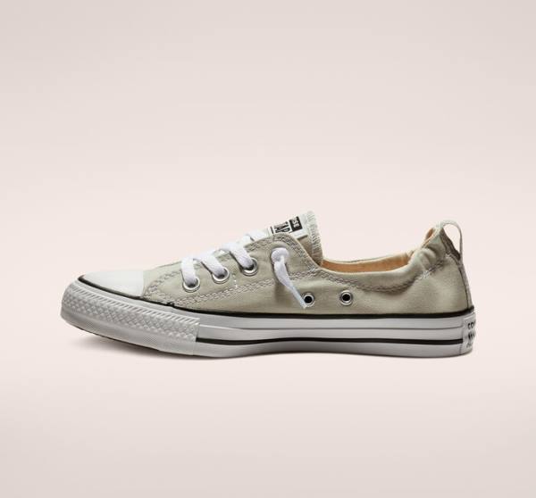 Women's Converse Chuck Taylor All Star Shoreline Cloud Gray Slip On Low Tops Shoes Grey | CV-627HVY