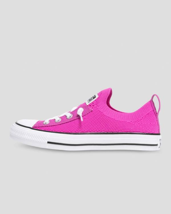 Women's Converse Chuck Taylor All Star Shoreline Knit Slip Low Tops Shoes Pink | CV-689XDU