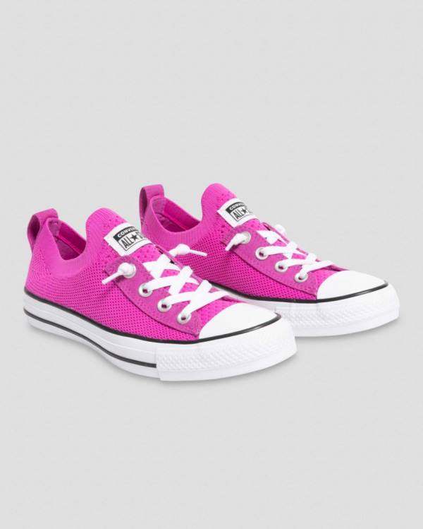 Women's Converse Chuck Taylor All Star Shoreline Knit Slip Low Tops Shoes Pink | CV-689XDU