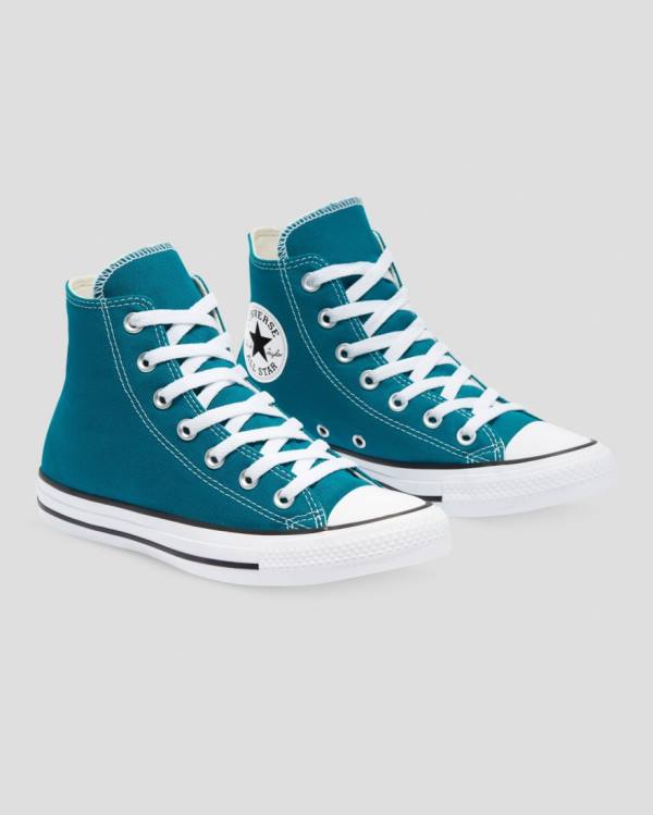 Women's Converse Chuck Taylor All Star Seasonal High Tops Shoes Blue | CV-763CIY