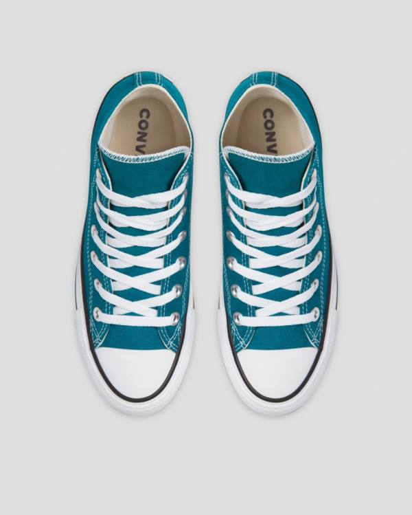 Women's Converse Chuck Taylor All Star Seasonal High Tops Shoes Blue | CV-763CIY