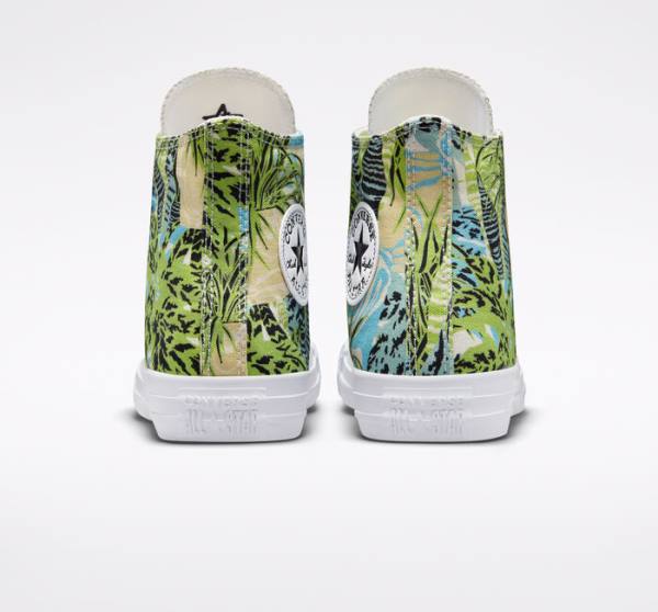 Women's Converse Chuck Taylor All Star Tropical Florals High Tops Shoes Light Green / White | CV-273MAN