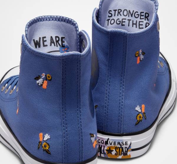 Women's Converse Chuck Taylor All Star We Are Stronger Together High Tops Shoes Blue / Indigo | CV-387VES