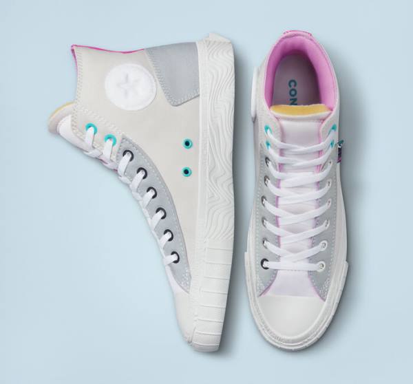 Women's Converse Chuck Taylor Alt Star Marbled Patch High Tops Shoes Grey / Pink | CV-894BOC