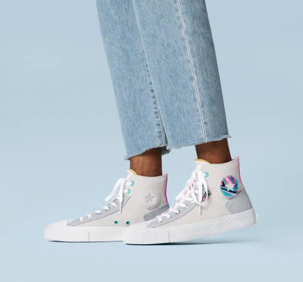 Women's Converse Chuck Taylor Alt Star Marbled Patch High Tops Shoes Grey / Pink | CV-894BOC