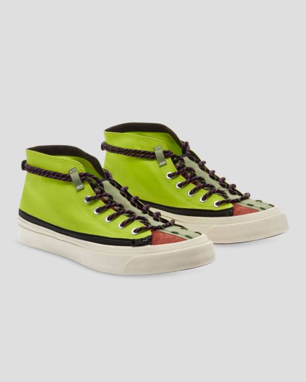 Women's Converse Deck Star Zip Pale Putty High Tops Shoes Green | CV-601IJX