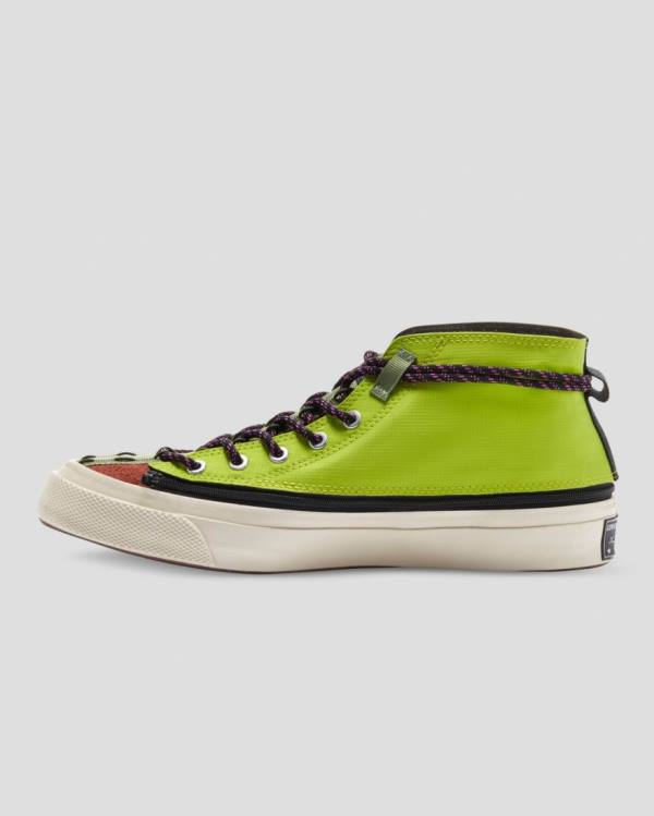 Women's Converse Deck Star Zip Pale Putty High Tops Shoes Green | CV-601IJX