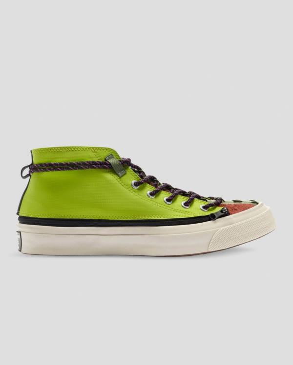 Women\'s Converse Deck Star Zip Pale Putty High Tops Shoes Green | CV-601IJX